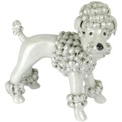Vintage Austrian Midcentury Ceramic Dog  "Poodle" by Leopold Anzengruber