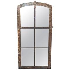 19th Century Cast Iron Windowframe as Mirror or Industrial Mirror