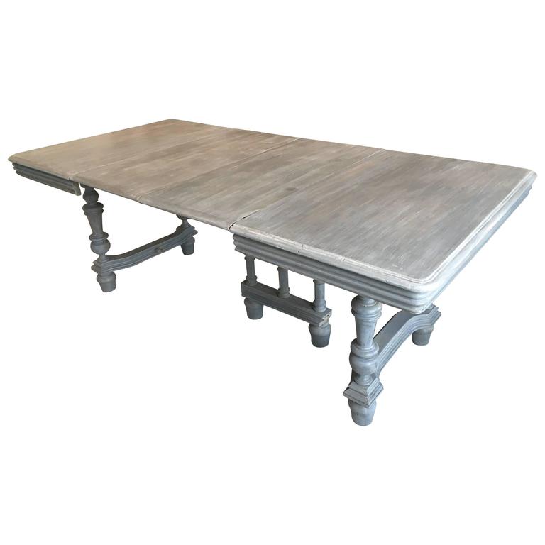Extendable French Lime Wood Dining Table For Sale at 1stdibs