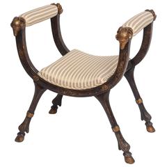 19th Century Neoclassical Curule Bench with Goat-Head and Hooves 11