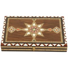 Vintage Middle Eastern Syrian Inlaid Backgammon Game