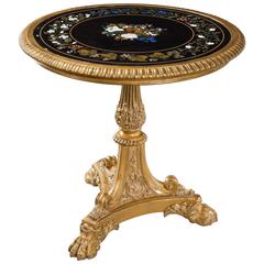 A fine Regency gilt wood and marble centre table, attributed to Gillows.