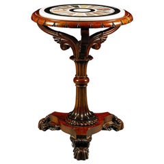 Regency Mahogany and Rosewood Occasional Table with an Inset Specimen Marble