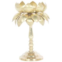 Exotic Midcentury Louts Brass Candle Holder