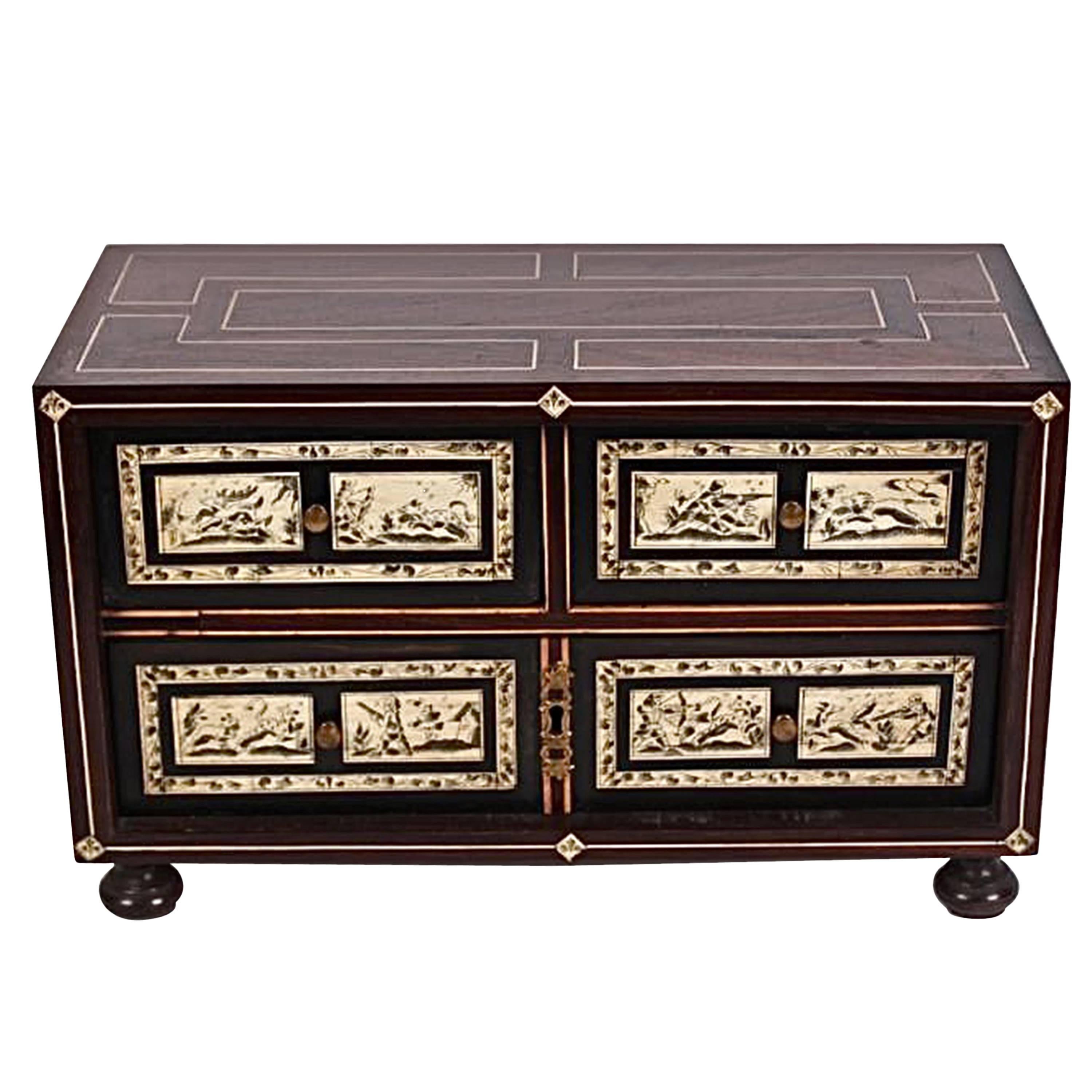 Neapolitan Parquetry Table Cabinet In Rosewood Mahogany Walnut And Bone For Sale At 1stdibs