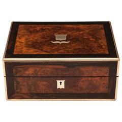 Antique Burr Walnut and Coromandel Jewellery Box