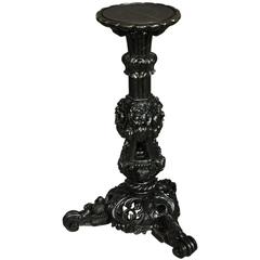 Ceylonese Solid Ebony Carved Stand