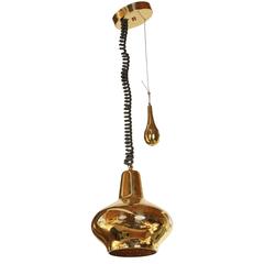 Vintage Brass Pulley Pendant by Lightolier