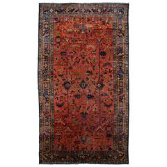 Antique European Oversized Hand-Hooked Rug