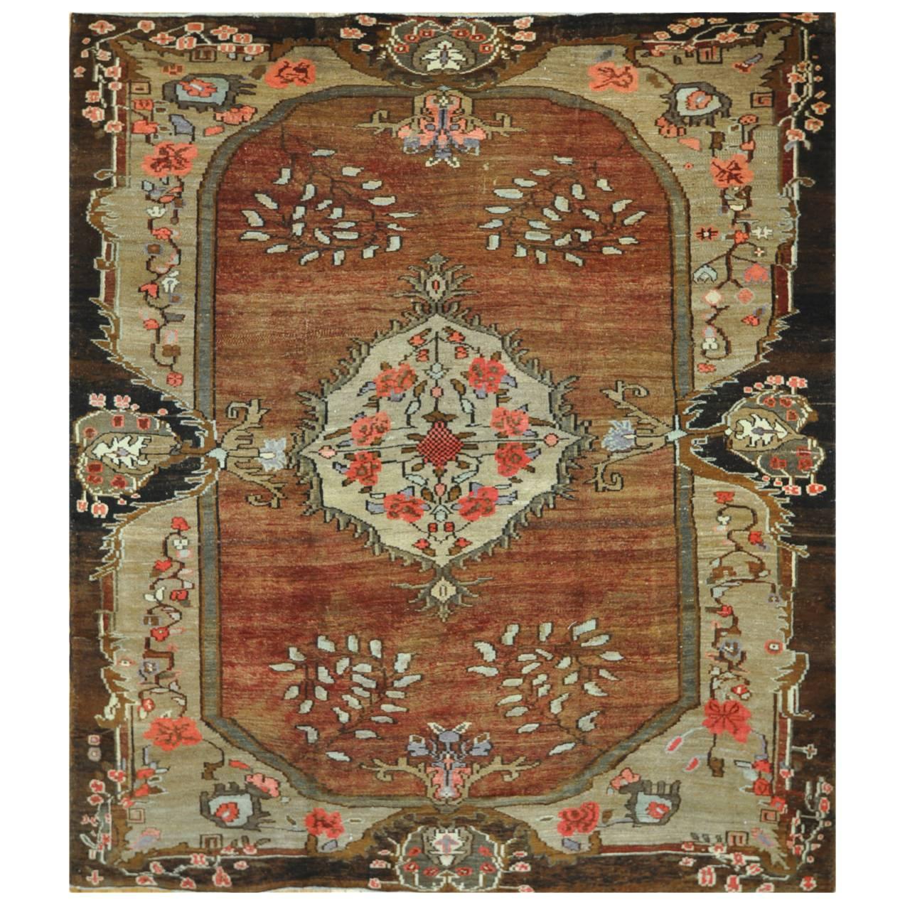 Large Room Size Vintage Hand Knotted Wool Turkish Rug For Sale