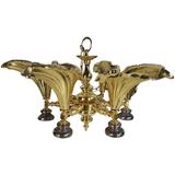 Unusual Cast Brass Hollywood Regency Calla Lily Hanging Fixture