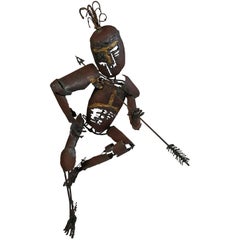Mid-Century Modern Brutalist Sculpture "Man with Arrow" Fantoni