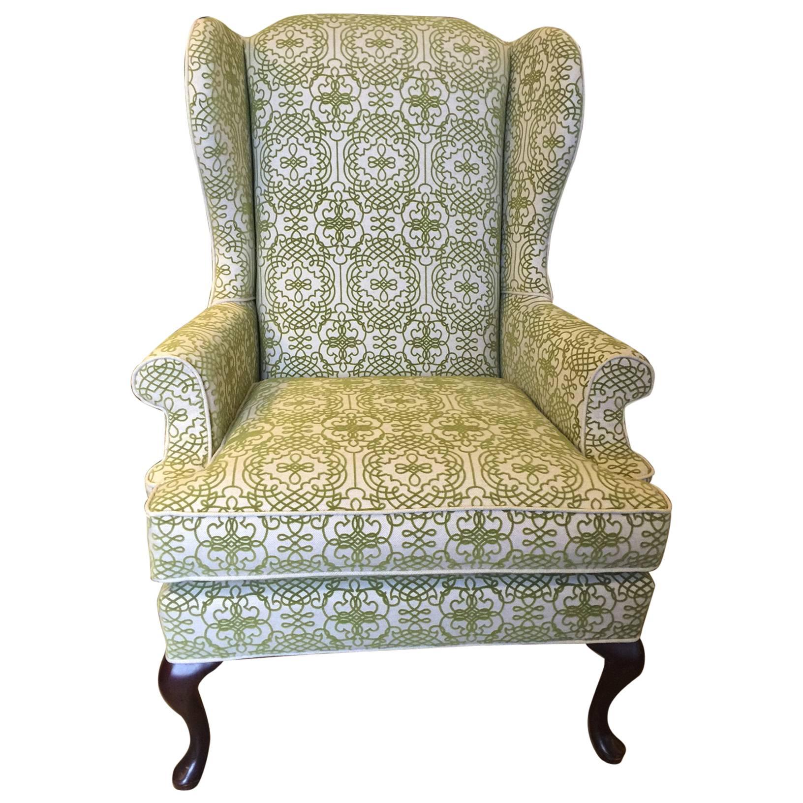 Queen Anne Style Wingback Chair
