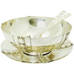 Tiffany & Co. Sterling Silver Bowl, Underplate and Salad Serving Set