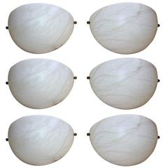 Six Alabaster Wall Sconces by Lightolier