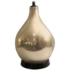 1960s Monumental Large Bulbous Mercury Glass Table Lamp