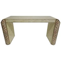 Art Deco Console Table Inlaid Stone by Maitland-Smith