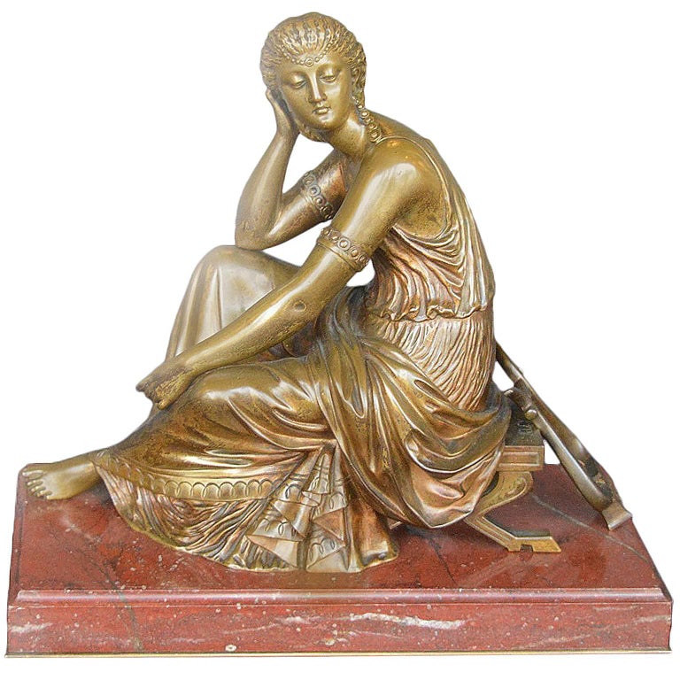 French Bronze Art Nouveau Classical Figural Women by L. Kley For Sale