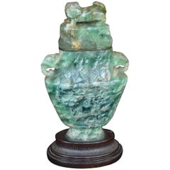 19th Century Chinese Green Quartz Vase