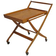 Danish Modern Folding Bar Cart