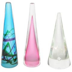 Set of Three Murano Glass Cone Sculpture