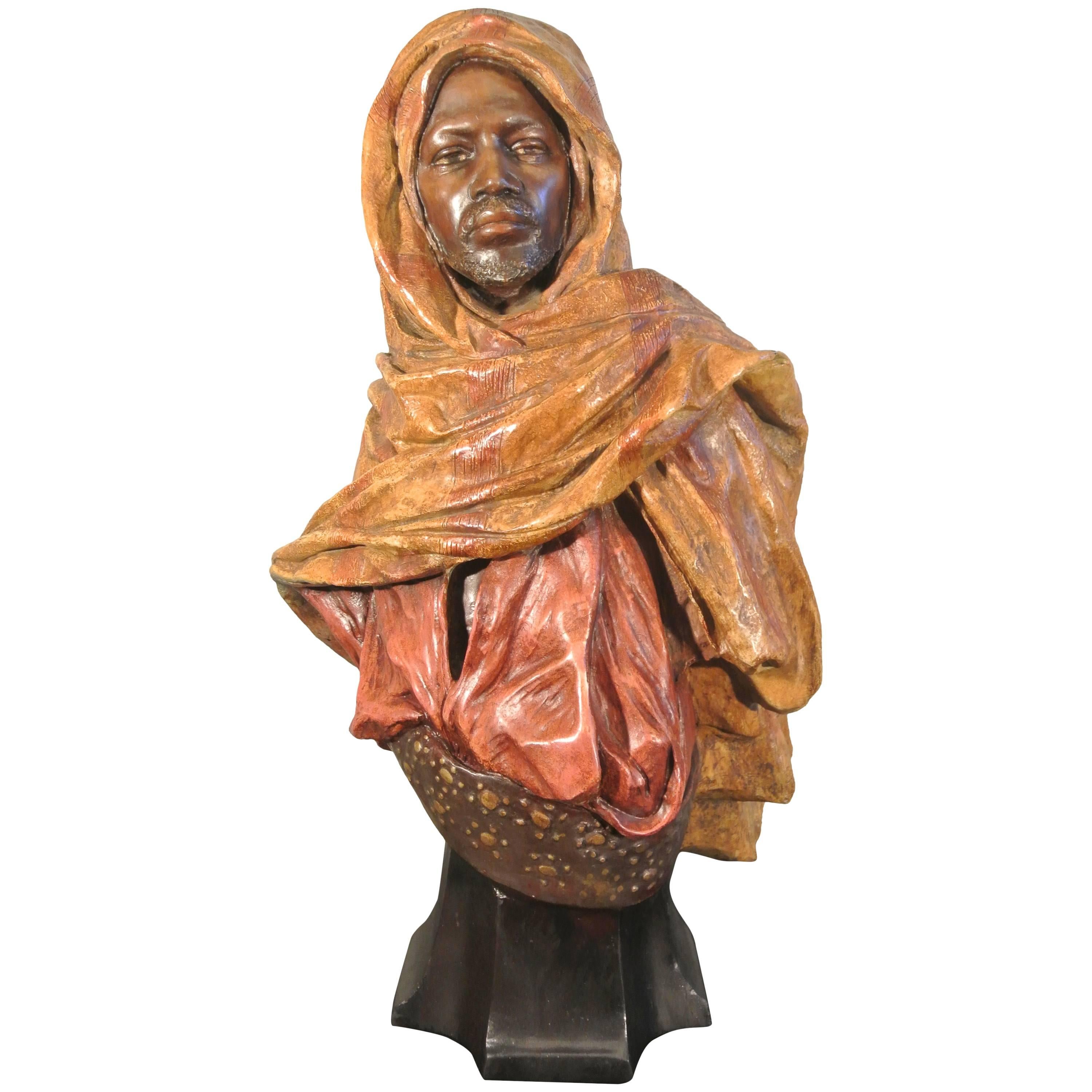 Bronze Orientalist Bust by Goldsheider 'Gardien of the Harem, ' circa 1900