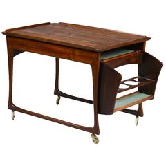 Danish Rosewood Drinks Trolley Made in Denmark, circa 1950s-1960s