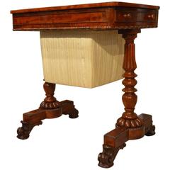 Superb Flame Mahogany Regency/William IV Period Antique Work Table 2