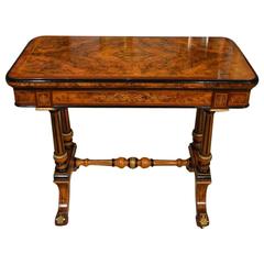 Superb Quality Burr Walnut and Purple Heart Victorian Period Card Table Superb Quality Burr Walnut and Purple Heart Victorian Period Card Table