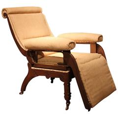 Adjustable 19th Century Recliner Arts and Crafts Armchair / Daybed
