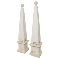 Monumental Pair of Vintage Statuary Obelisks