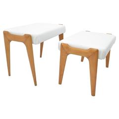 Vintage Ottomans or Stools in the style of Gio Ponti