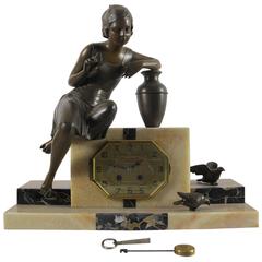 Art Deco Marble Mantel Clock, circa 1920