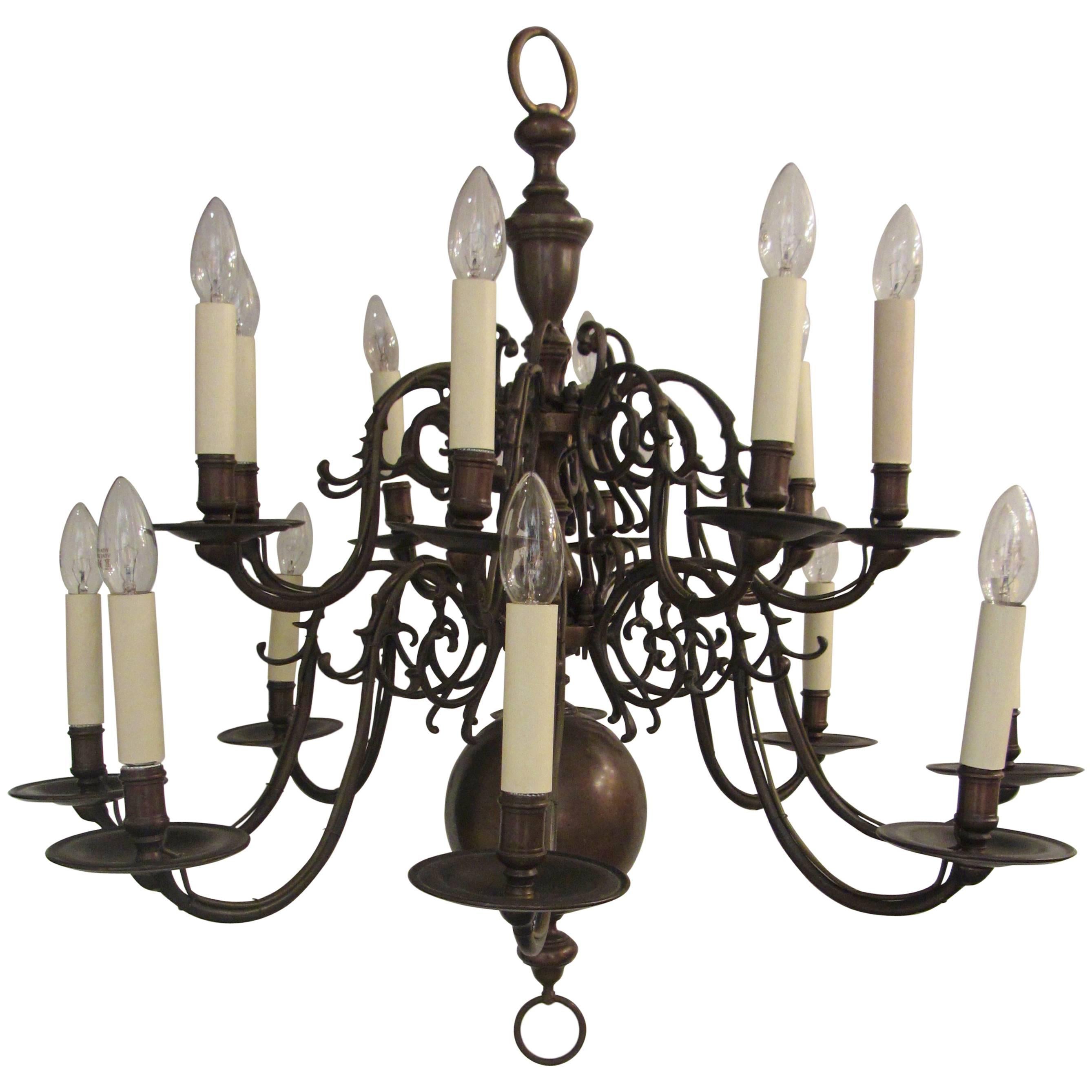 A two tiered Dutch ball chandelier For Sale