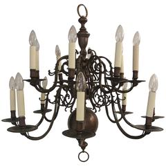 Antique A two tiered Dutch ball chandelier