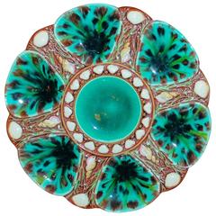 Antique Majolica Oyster Plate