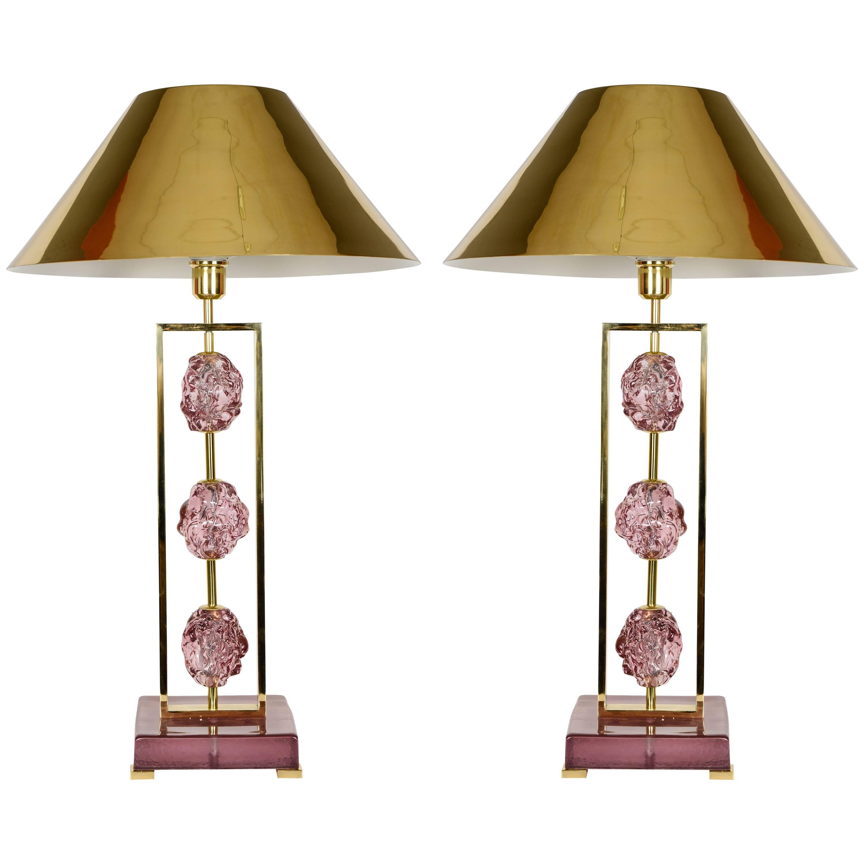 Pair of Lamps Designed by Regis Royant For Sale