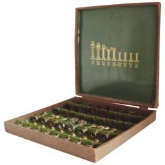 American Boxed Chess Set 'Chess-Nuts' by Invento for Hammacher Schlemmer.