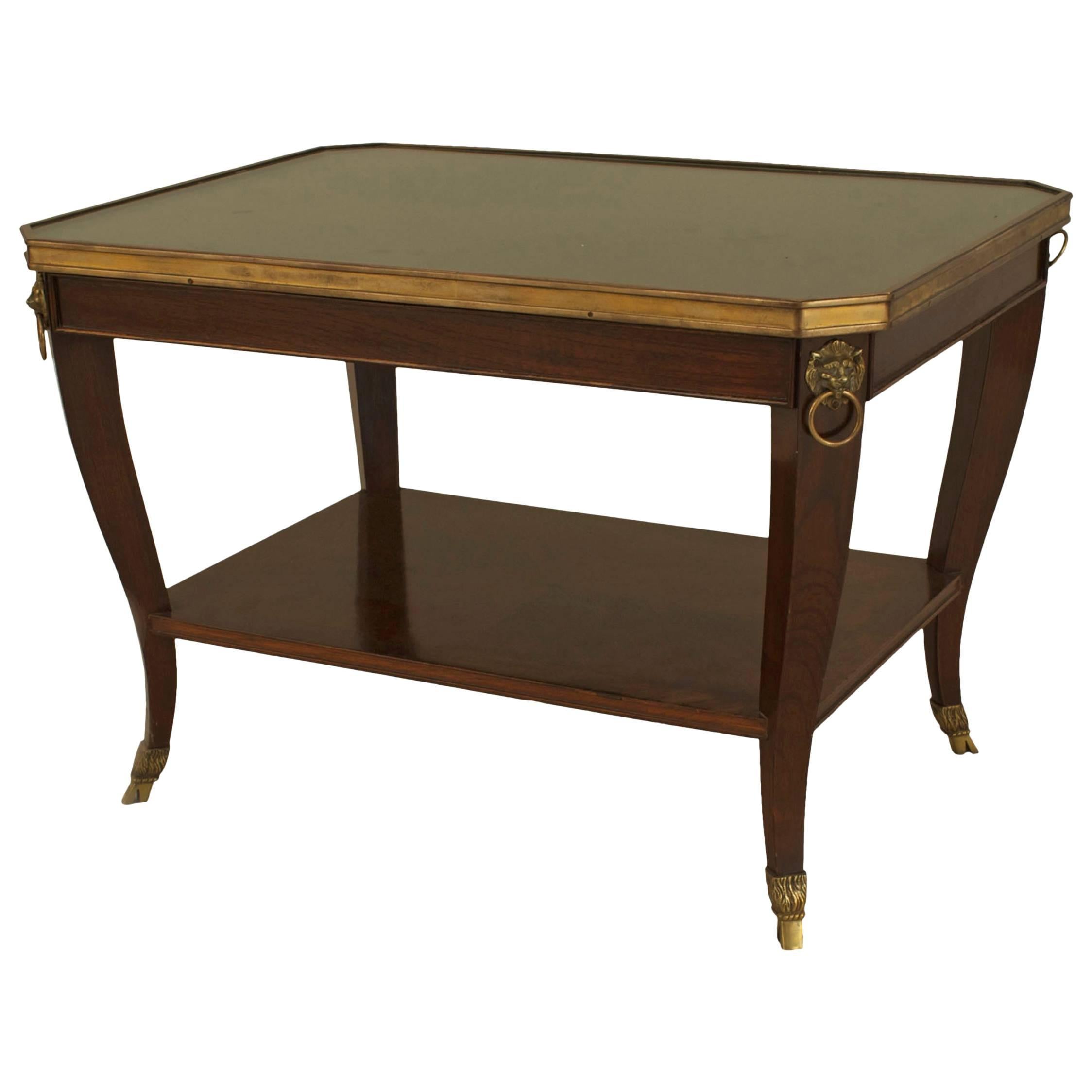 French Regencey Style Mahogany Coffee Table, by Jansen