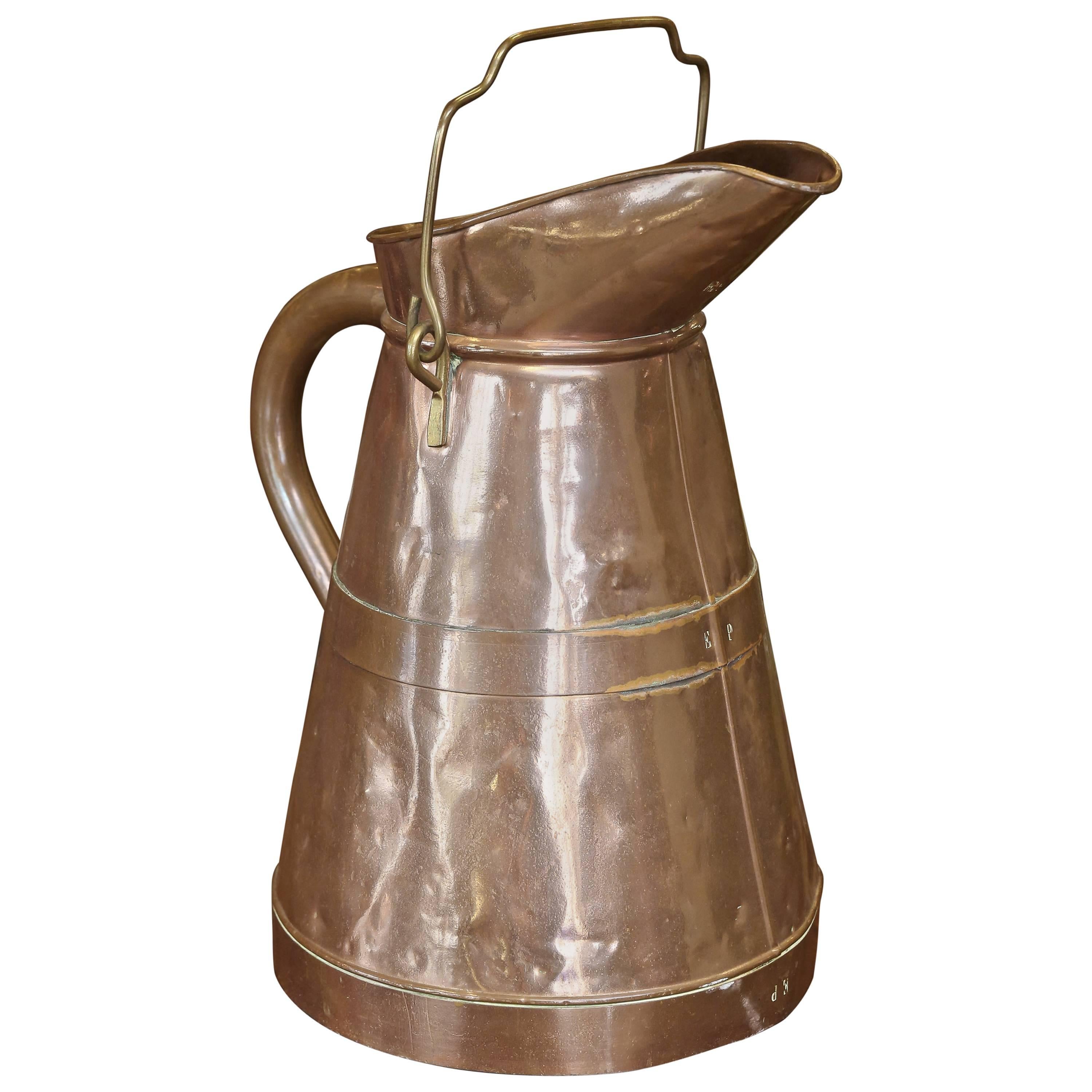 Copper Pitcher "Broc" from a Winery, Early 20th Century For Sale