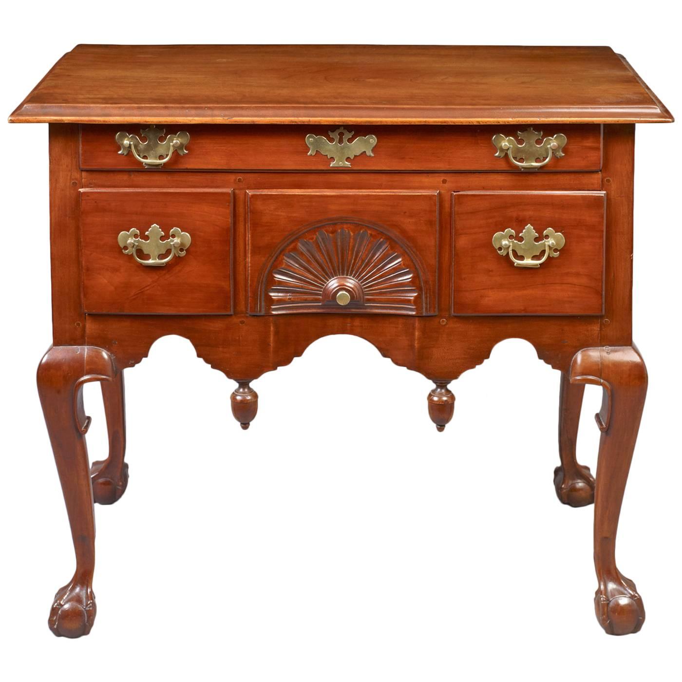 Transitional Chippendale Carved Lowboy For Sale