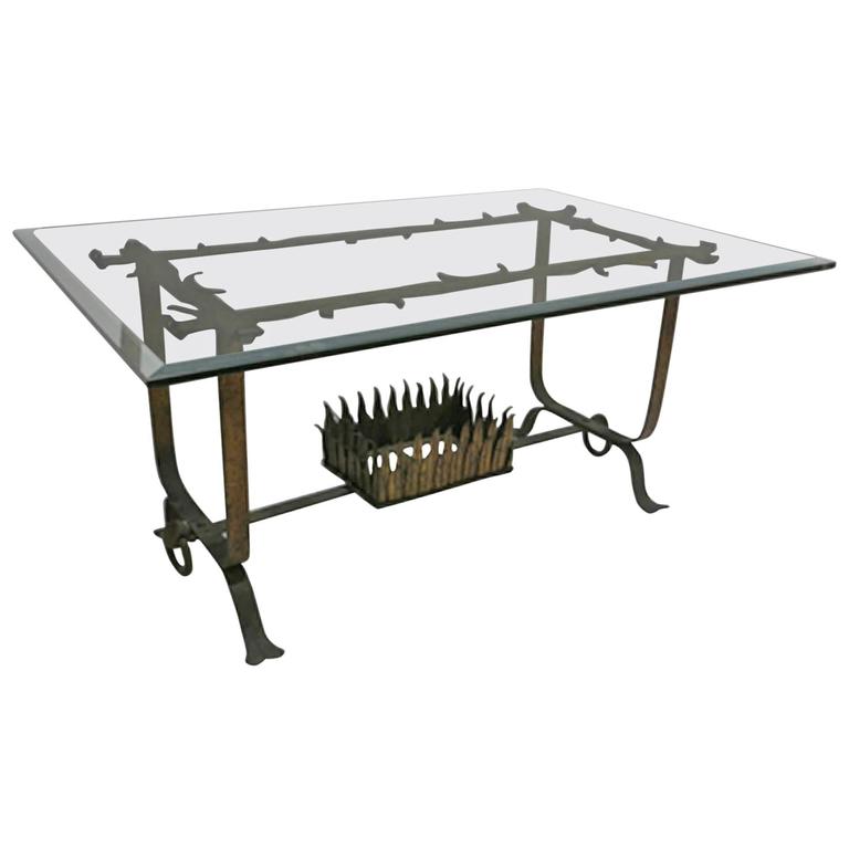 1930s Italian Renaissance Style Gilt Wrought Iron And Gl Coffee Table 1930s Italian Renaissance Style Gilt Wrought Iron And Gl Coffee Table