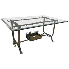 wrought iron glass top coffee table in the gothic style for sale wrought iron glass top coffee table in the gothic style for sale