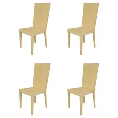 Set of Four 1980s American Parchment-Veneered Side Chairs by Karl Springer 10