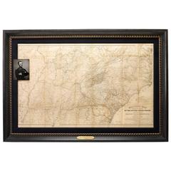 Antique 1865 Civil War Map, Showing the Marches of General W.T. Sherman 1863-1865