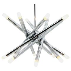 Adjustable Stilnovo Pendant, Chrome
Glass, Italy, 1960s Adjustable Stilnovo Pendant, Chrome
Glass, Italy, 1960s