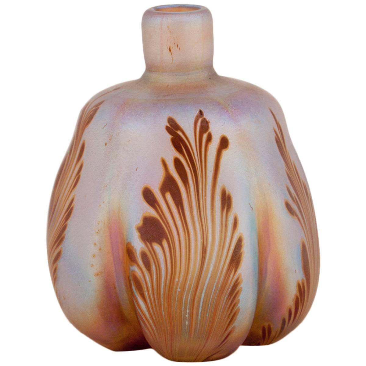 Tiffany Studios Favrile Glass Early Vase For Sale
