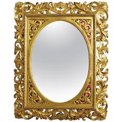 Florentine Carved Giltwood Mirror of Good Quality