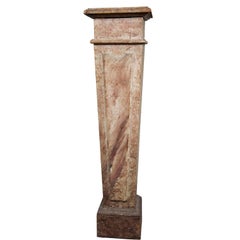 European Faux Marble Wood Pedestal