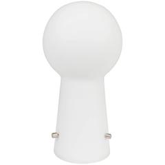 Modernistic Italian Frosted Glass Table Lamp with Chrome Frame
